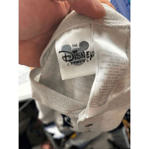 Vintage Disney Goofy Spell Out Fall Off Embroidered Henley Large Shirt in Gray - Picture 4 of 5